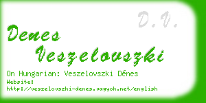 denes veszelovszki business card