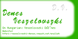 denes veszelovszki business card